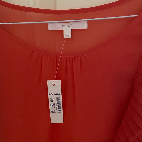 NWT Madewell Eliot Dark Coral Sleeveless Blouse - Picture 3 of 4